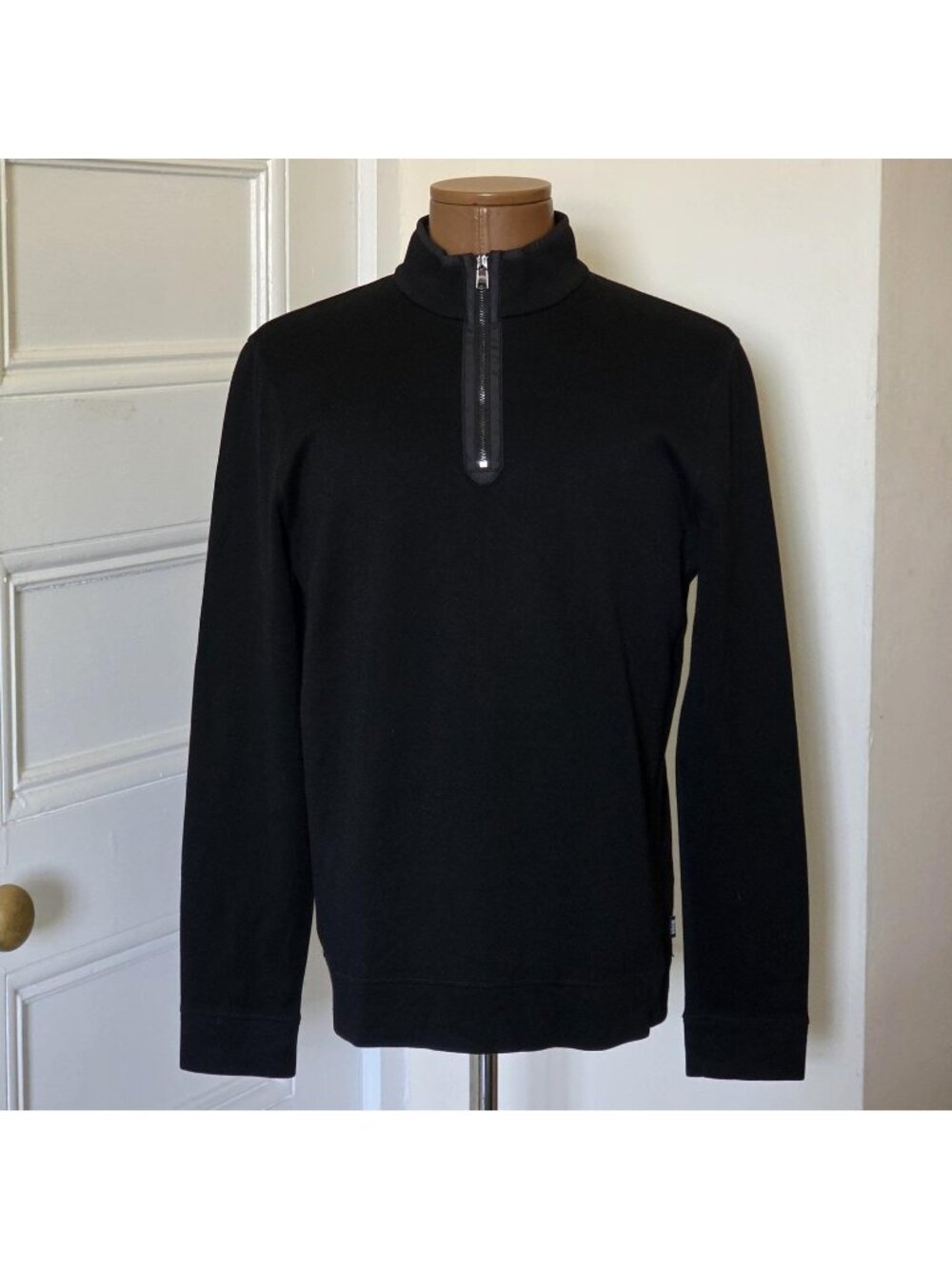 Hugo Boss Men’s Cotton Regular Fit Long Sleeve Black Polova
